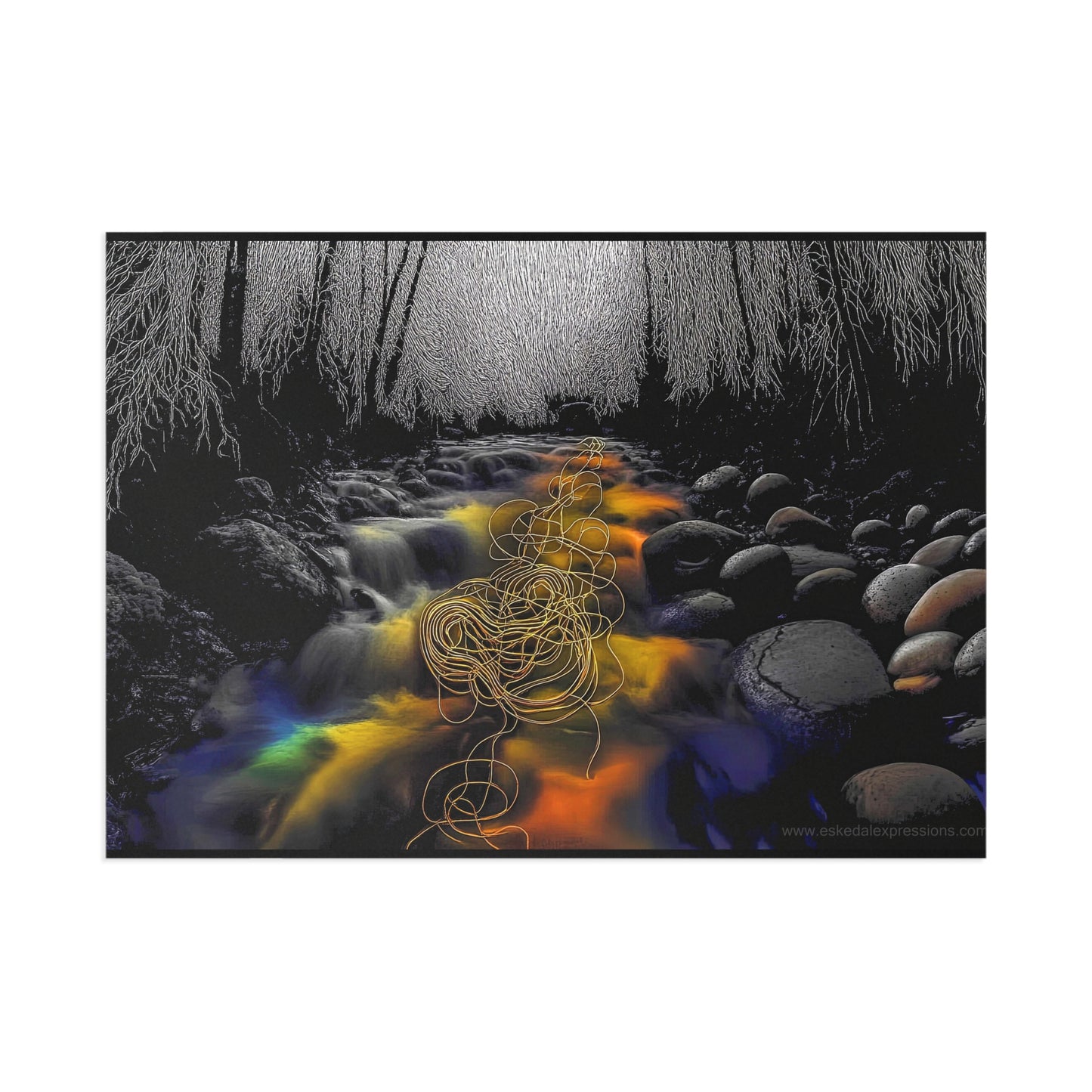 Fine Art Postcard | North Country Nature Surreal Art | Wild Winter Brook