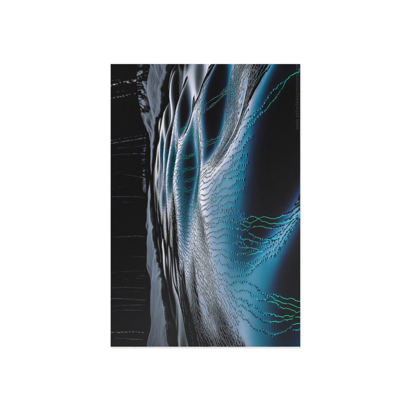 Fine Art Postcard | North Country Nature Surreal Art | Winter Brook Ripple Dimples - quickwater