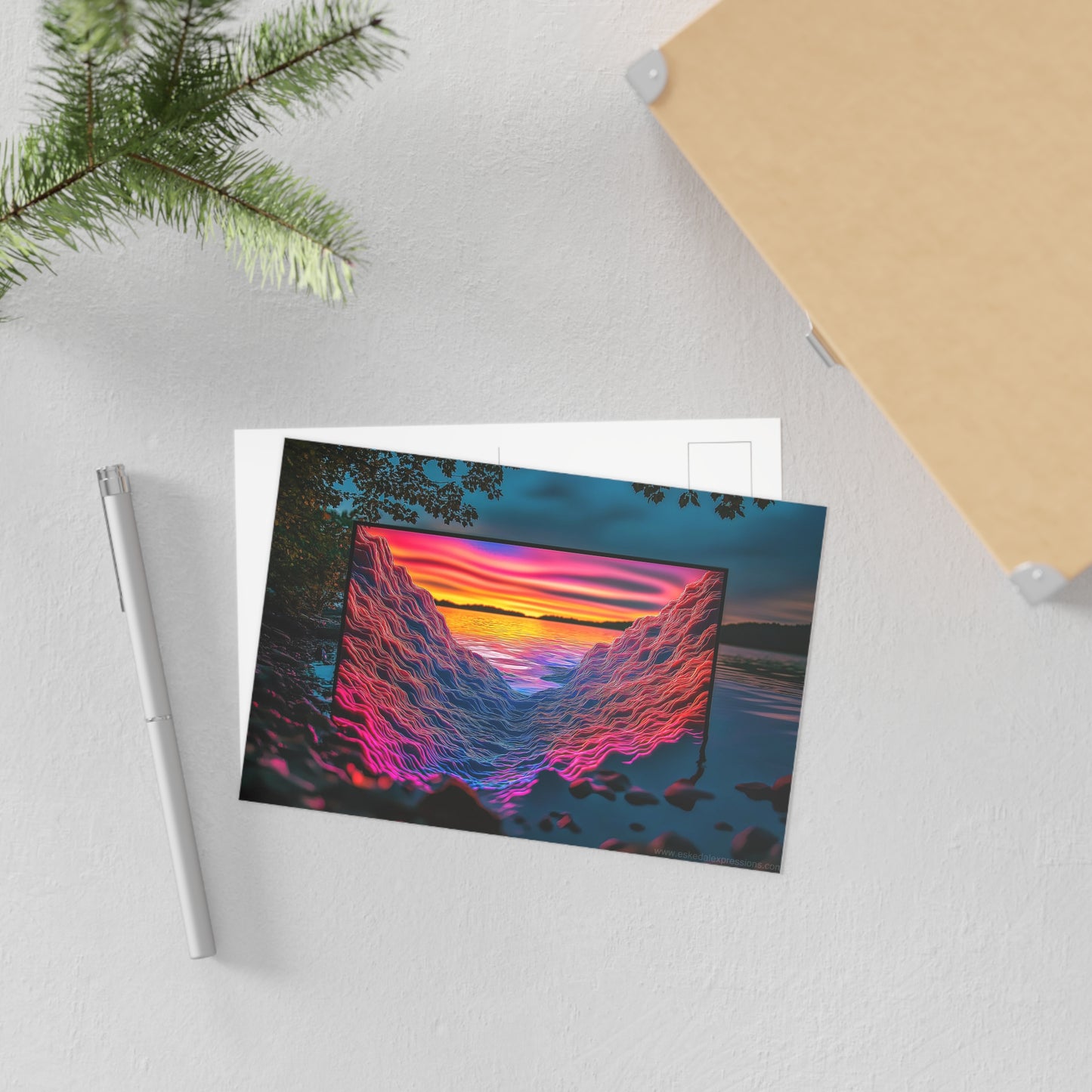 Fine Art Postcard | North Country Nature Surreal Art | Sunset Bay