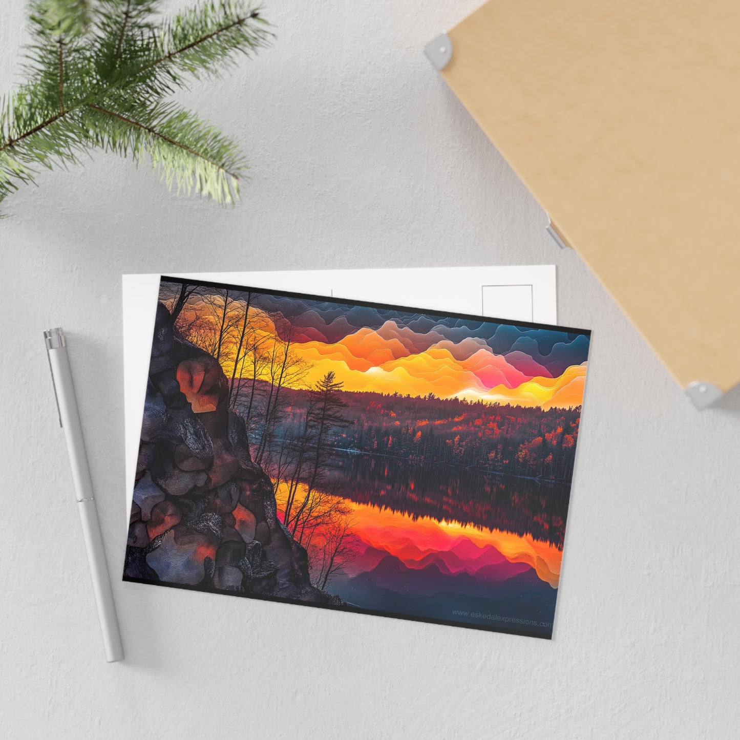 Fine Art Postcard | North Country Nature Surreal Art | Sunset Cove