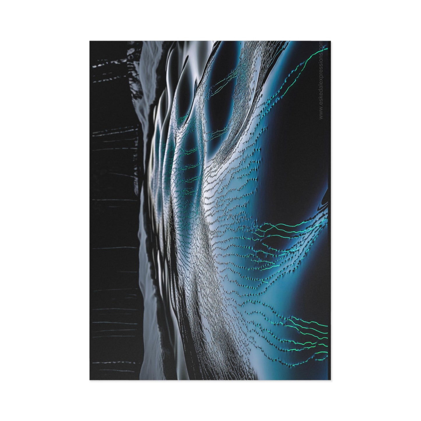Fine Art Postcard | North Country Nature Surreal Art | Winter Brook Ripple Dimples - quickwater