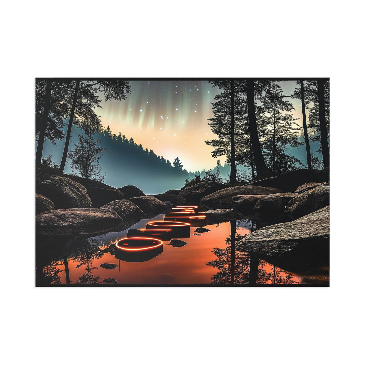 Fine Art Postcard | North Country Nature Surreal Art | Night Path