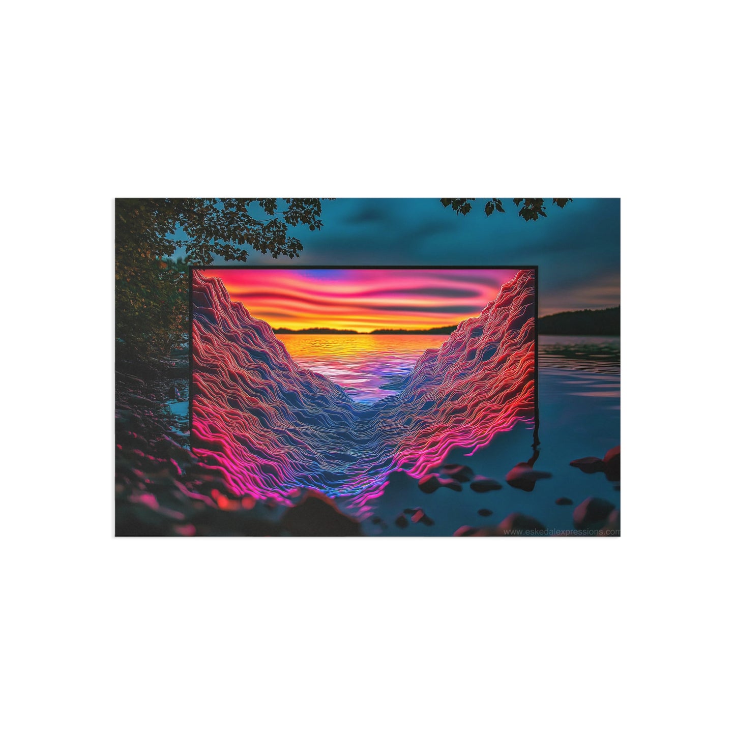 Fine Art Postcard | North Country Nature Surreal Art | Sunset Bay