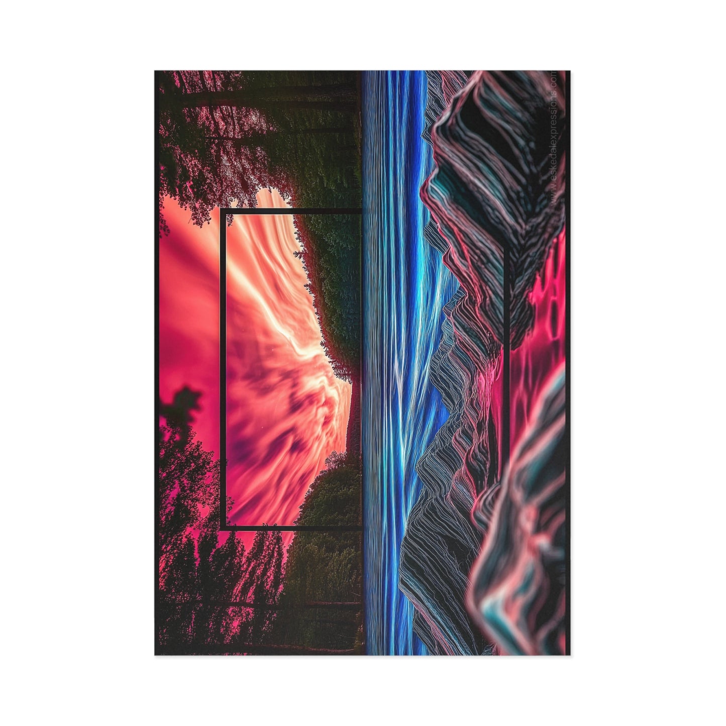 Fine Art Postcard | North Country Nature Surreal Art | Aurora Bay