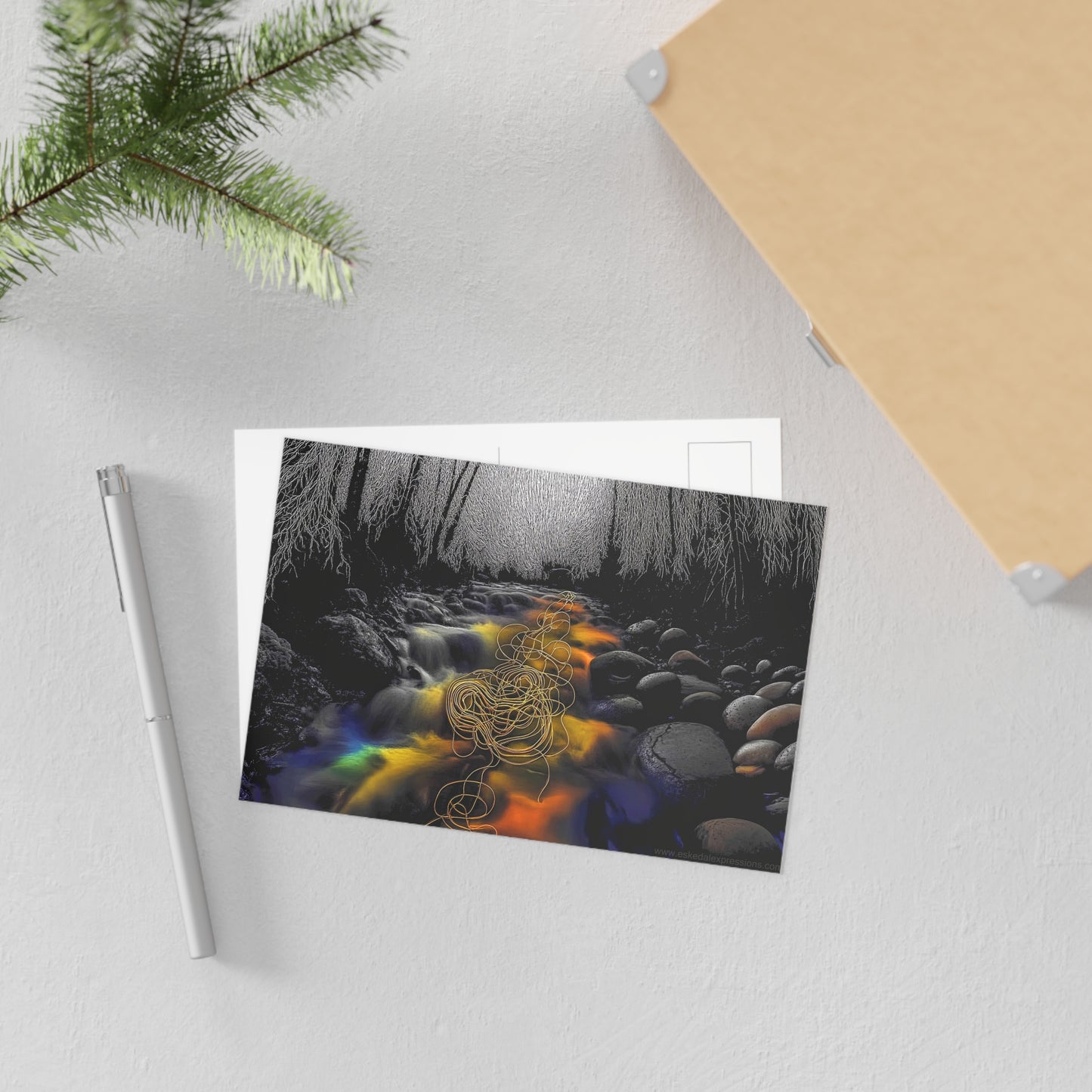 Fine Art Postcard | North Country Nature Surreal Art | Wild Winter Brook