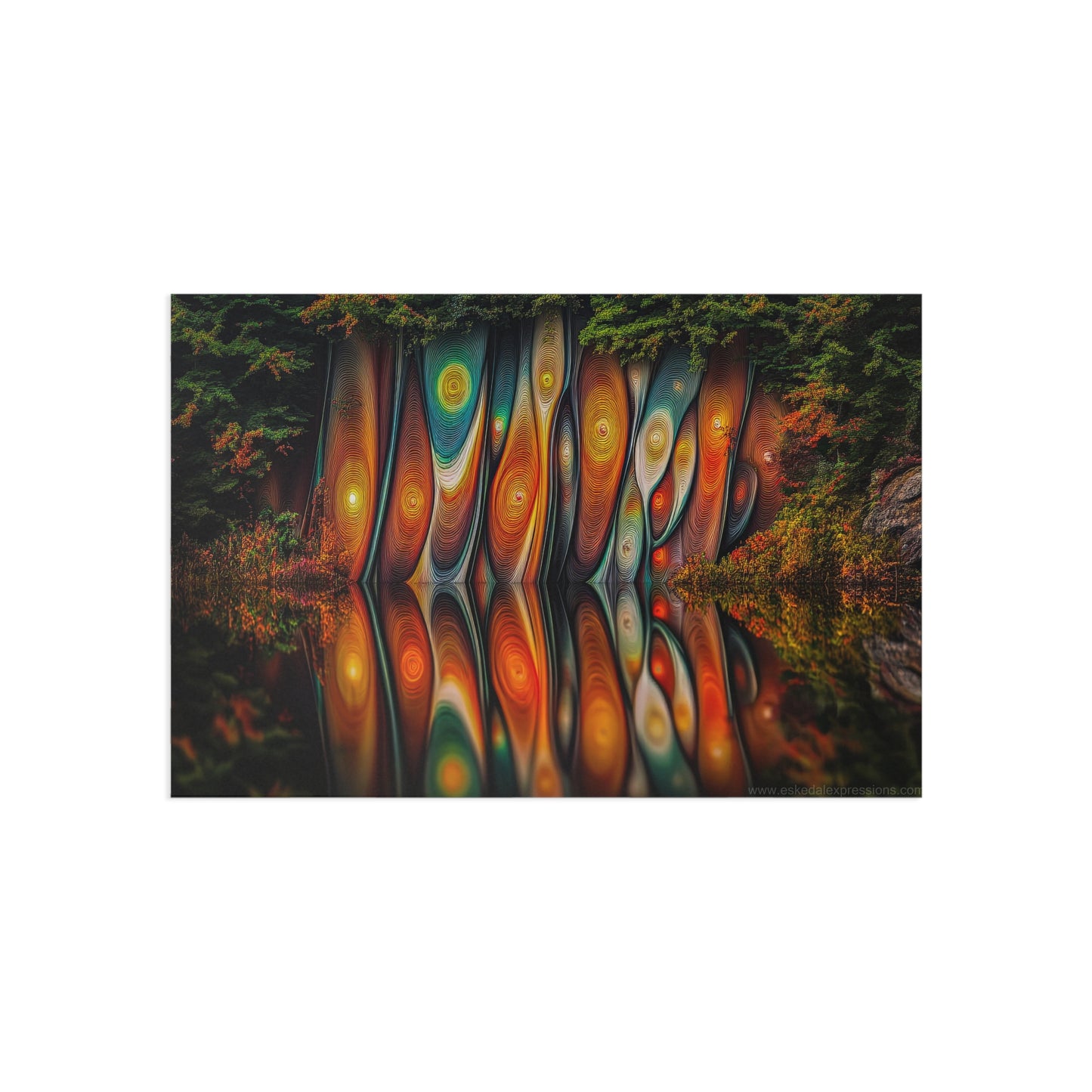 Fine Art Postcard | North Country Nature Surreal Art | Cliffside Foliage