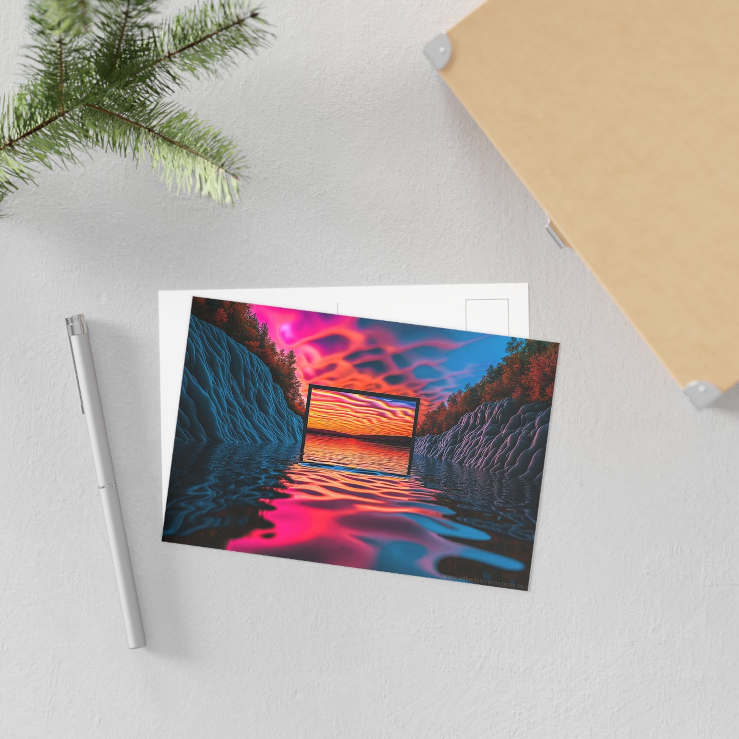 Fine Art Postcard | North Country Nature Surreal Art | Sunrise Bay