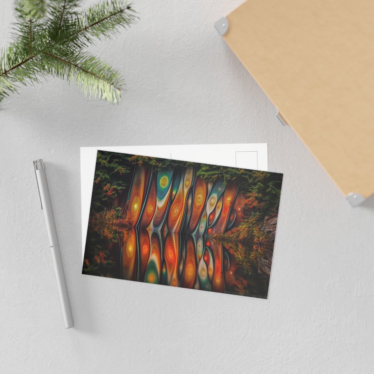 Fine Art Postcard | North Country Nature Surreal Art | Cliffside Foliage