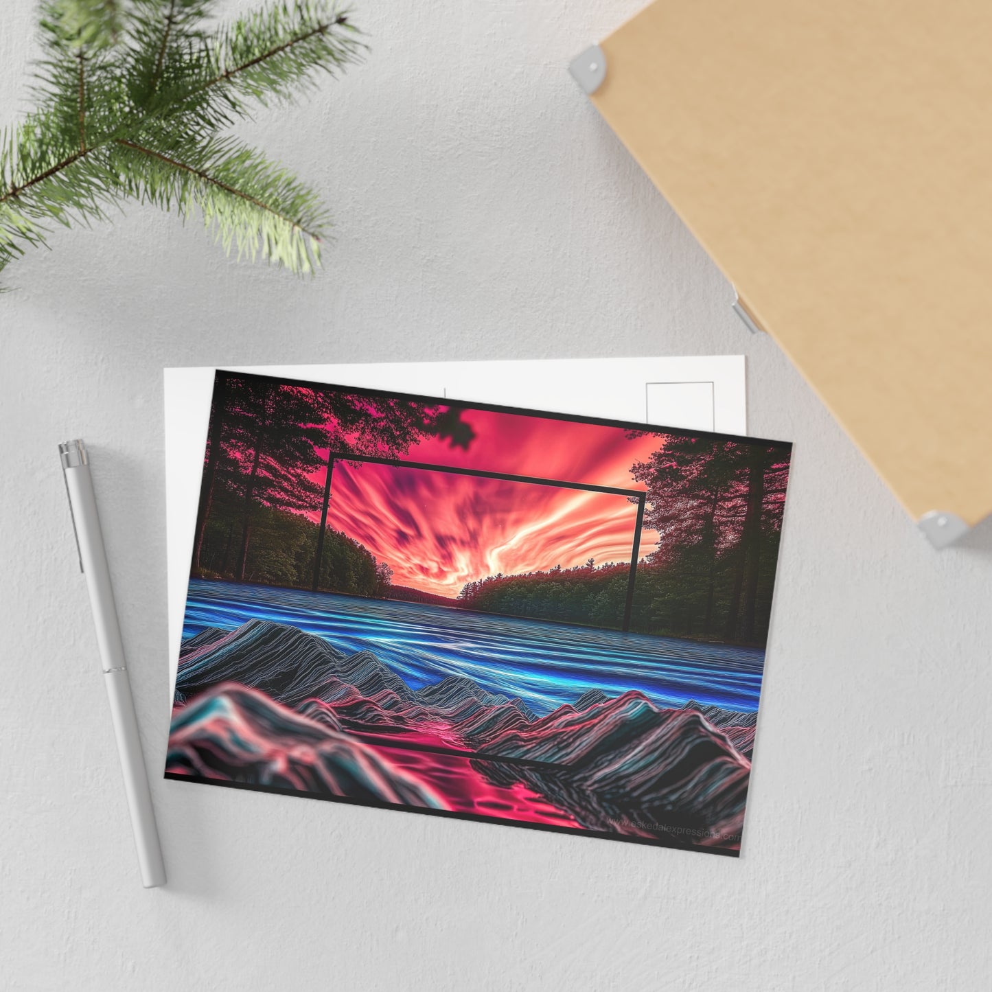 Fine Art Postcard | North Country Nature Surreal Art | Aurora Bay