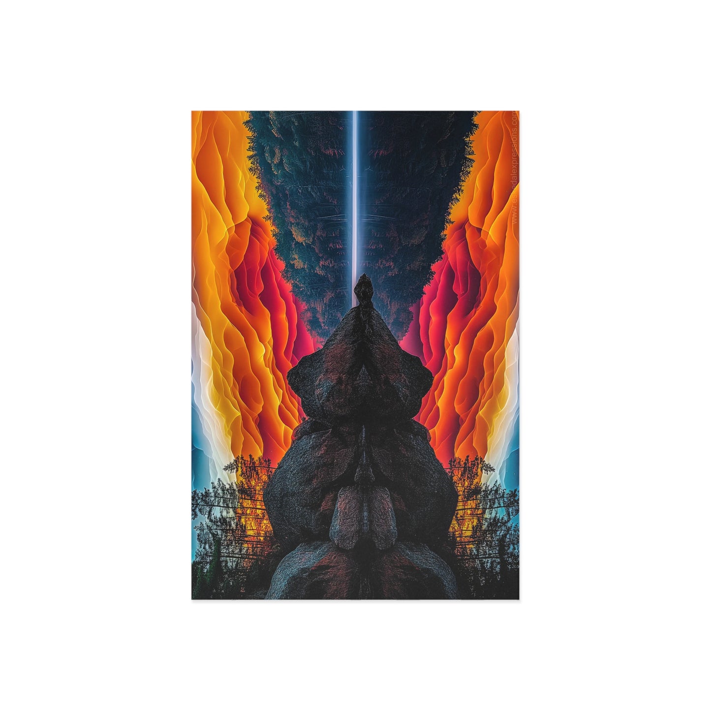 Fine Art Postcard | North Country Nature Surreal Art | Red Sky