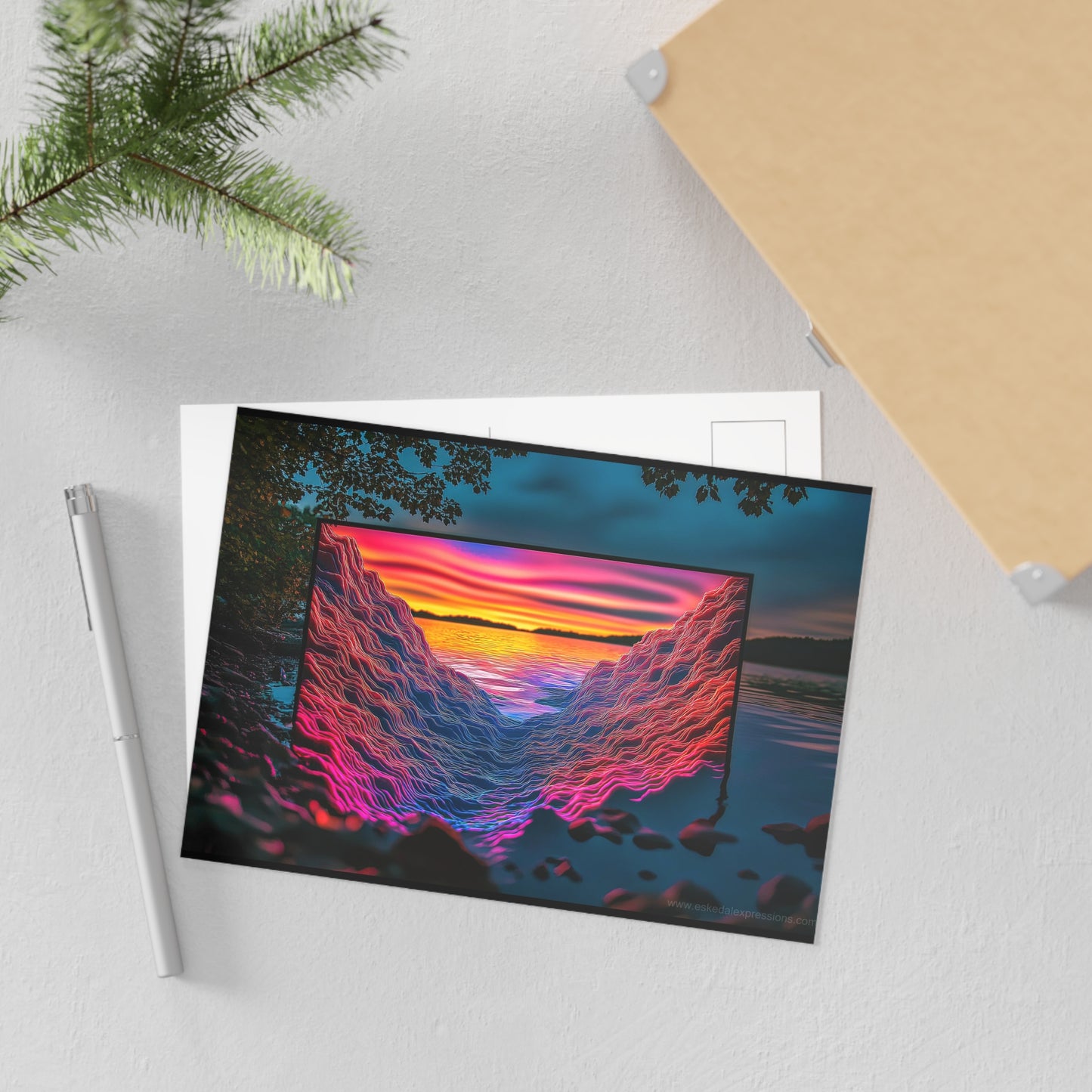 Fine Art Postcard | North Country Nature Surreal Art | Sunset Bay
