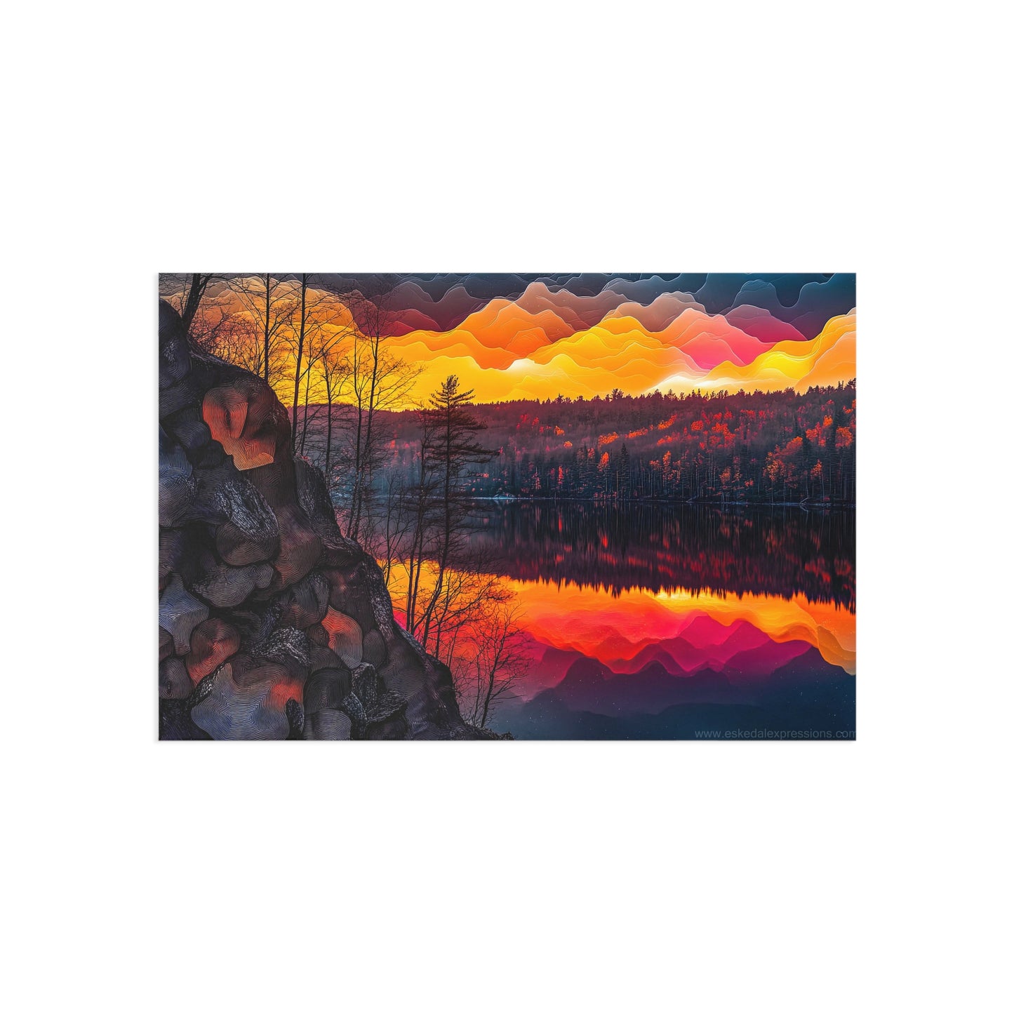 Fine Art Postcard | North Country Nature Surreal Art | Sunset Cove