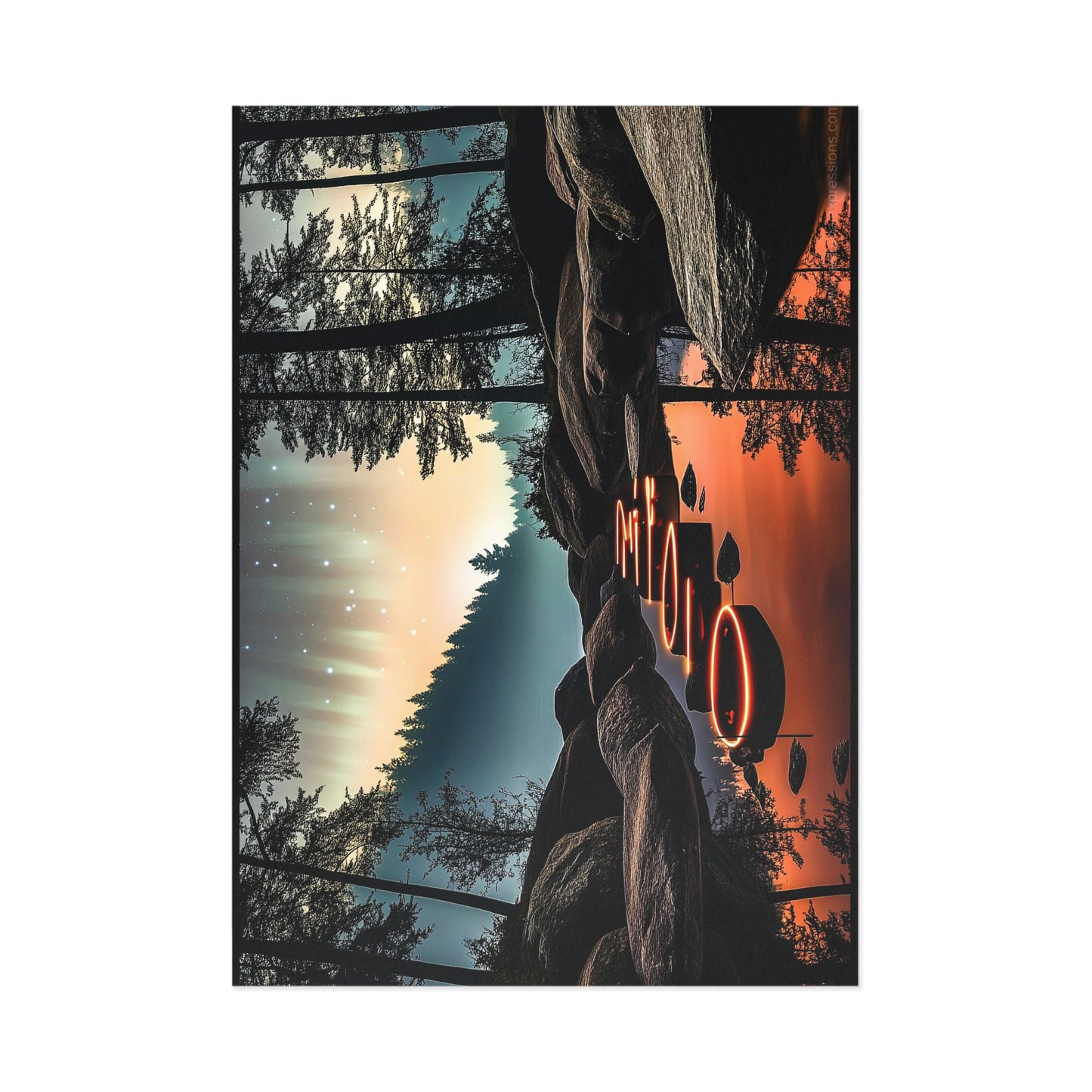 Fine Art Postcard | North Country Nature Surreal Art | Night Path