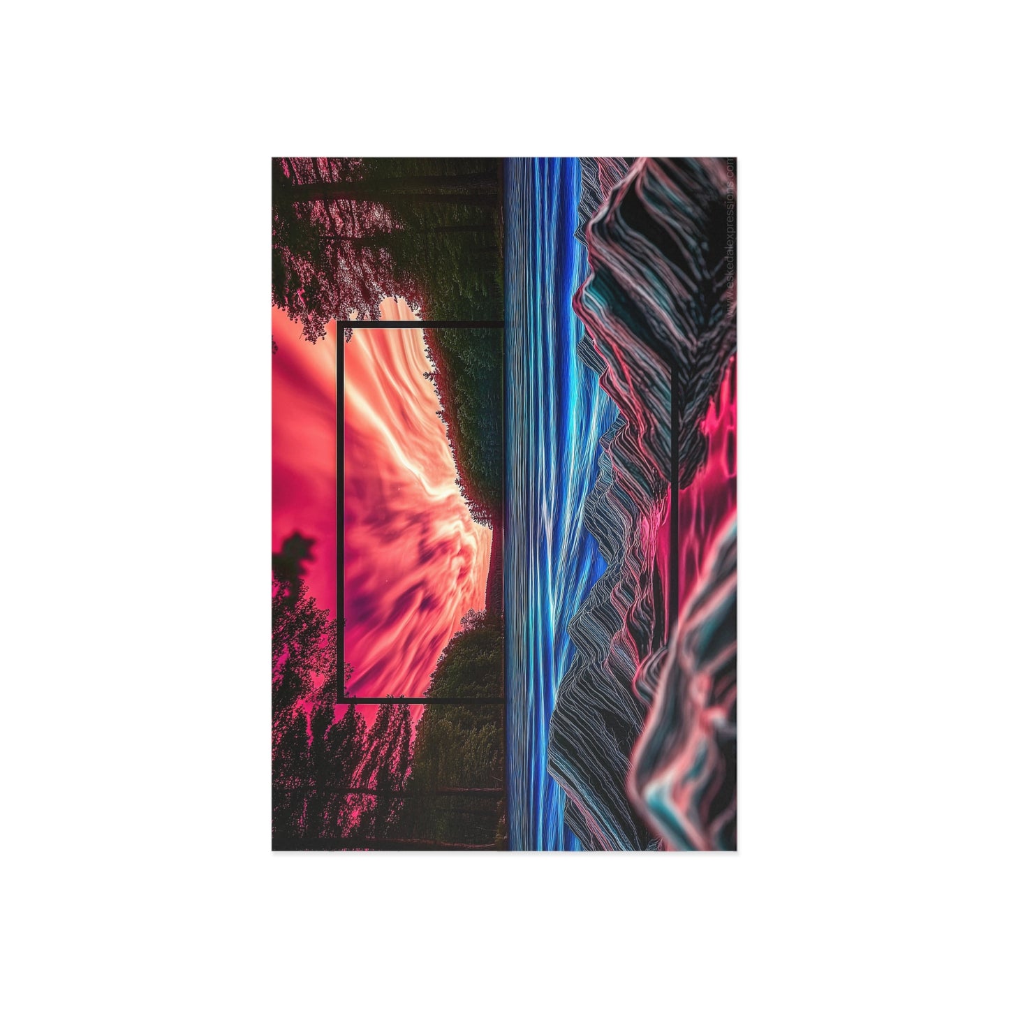 Fine Art Postcard | North Country Nature Surreal Art | Aurora Bay