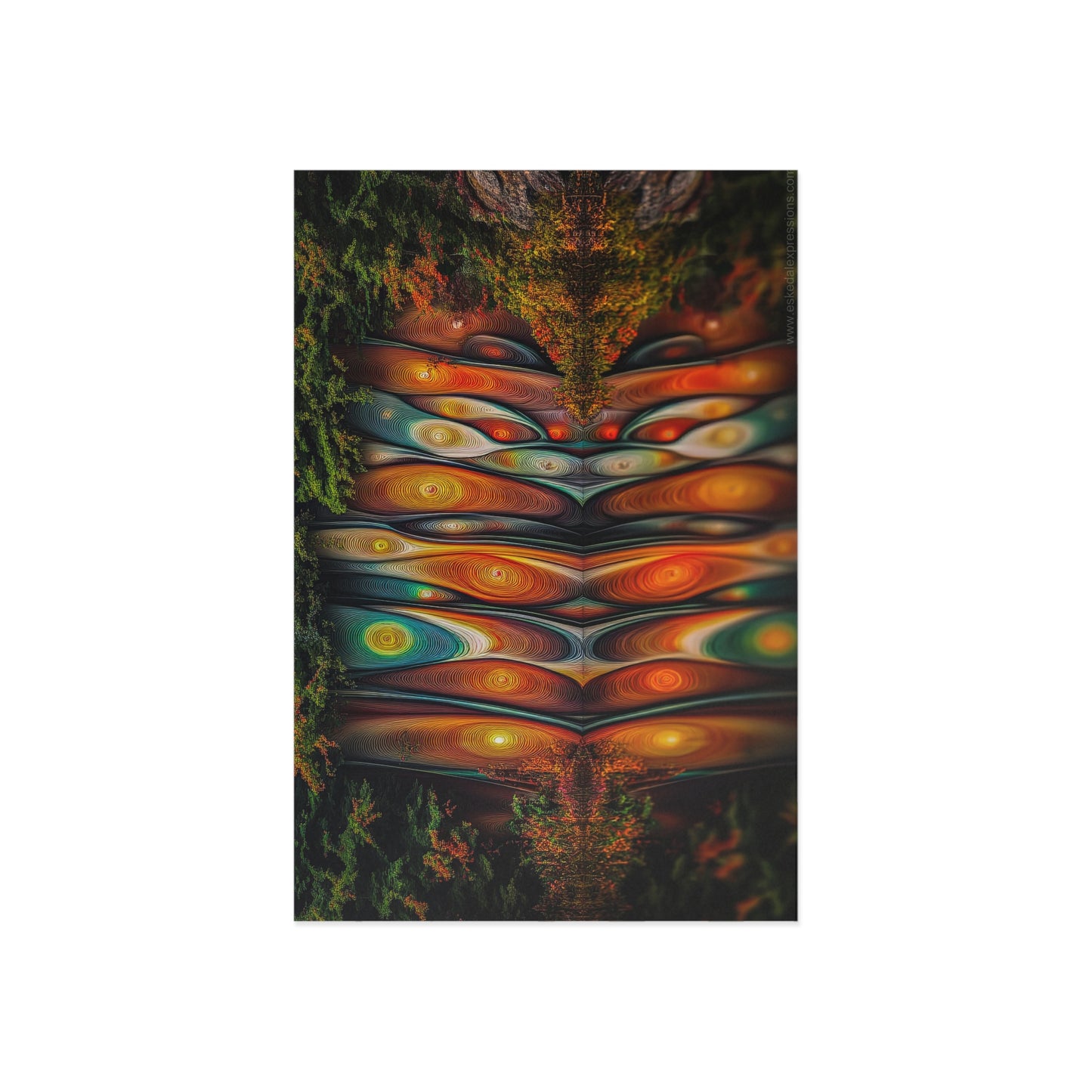 Fine Art Postcard | North Country Nature Surreal Art | Cliffside Foliage