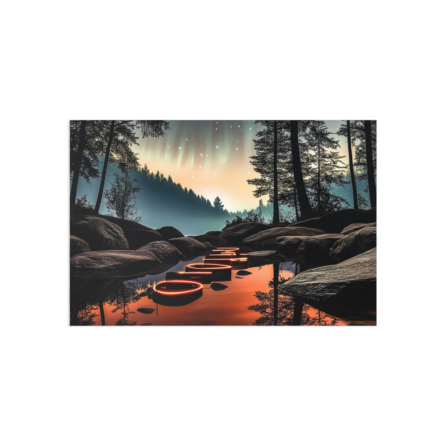 Fine Art Postcard | North Country Nature Surreal Art | Night Path
