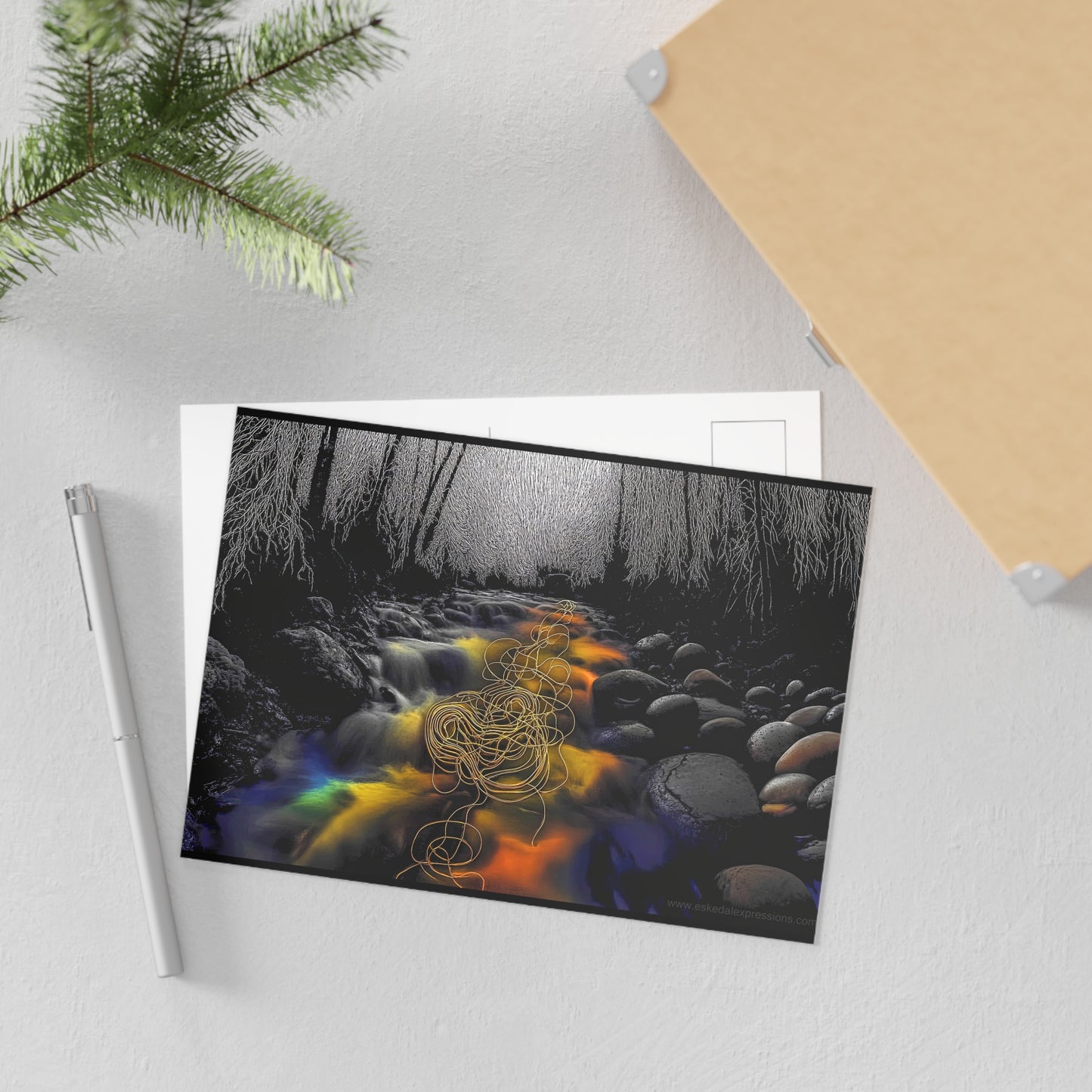 Fine Art Postcard | North Country Nature Surreal Art | Wild Winter Brook