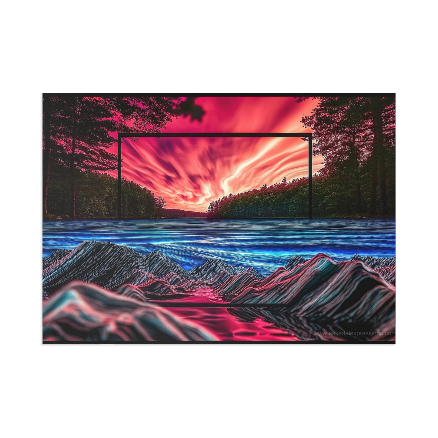 Fine Art Postcard | North Country Nature Surreal Art | Aurora Bay