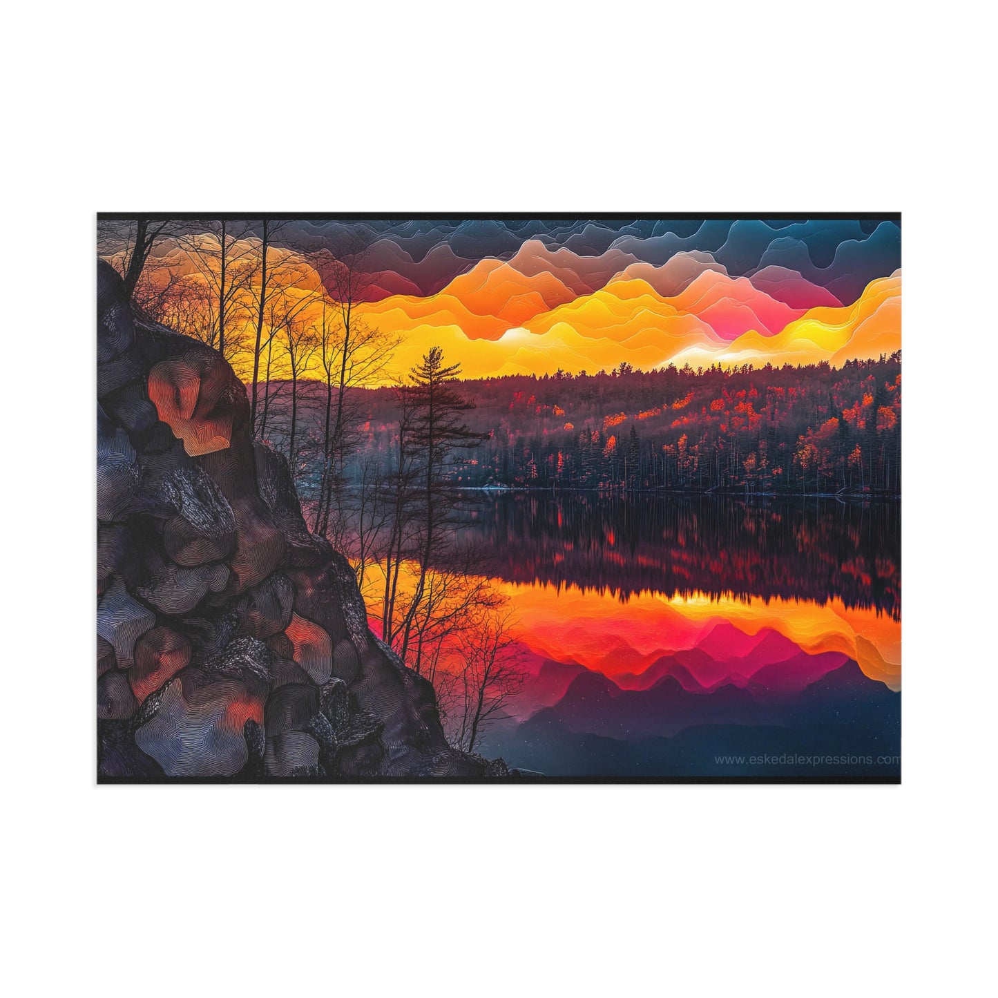 Fine Art Postcard | North Country Nature Surreal Art | Sunset Cove