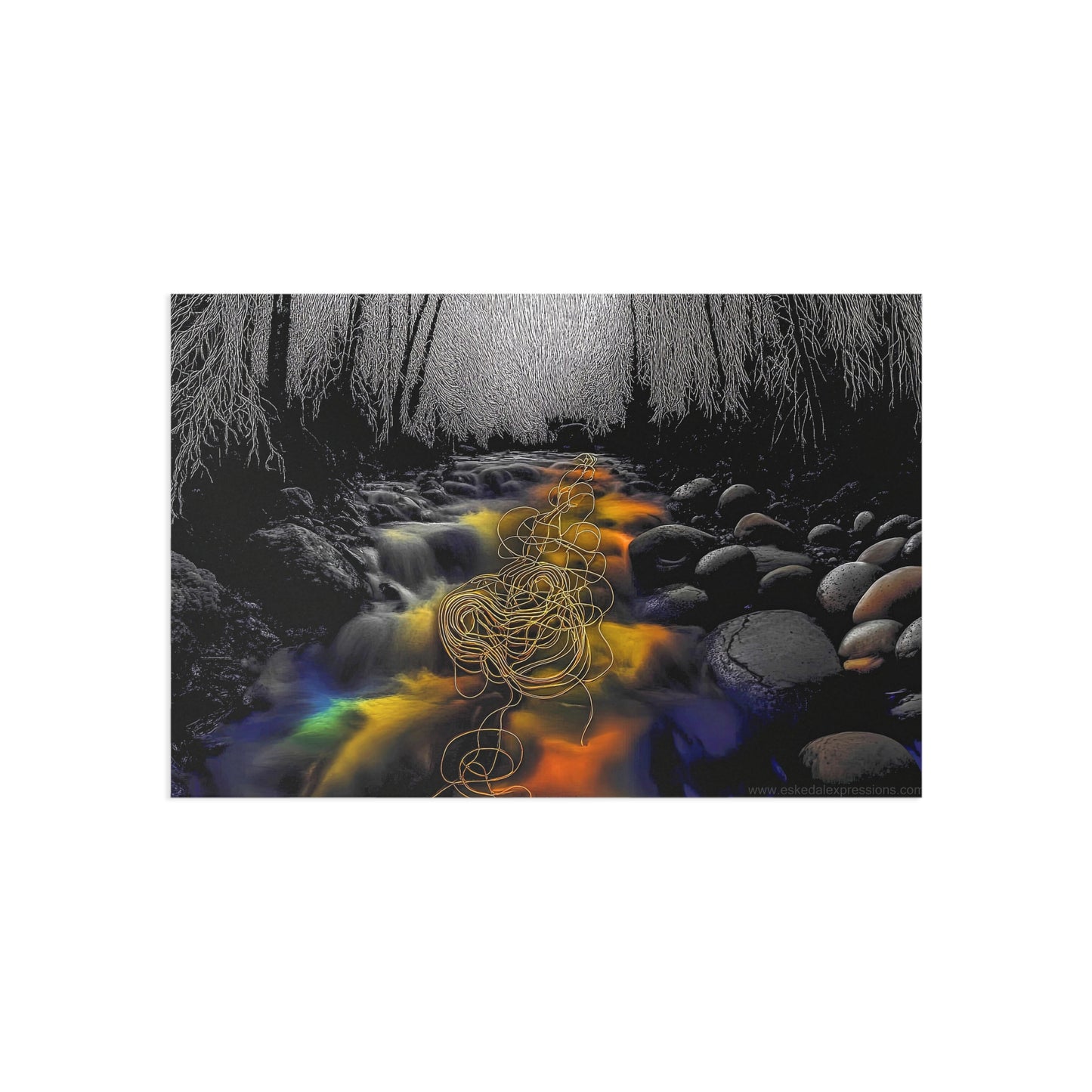 Fine Art Postcard | North Country Nature Surreal Art | Wild Winter Brook