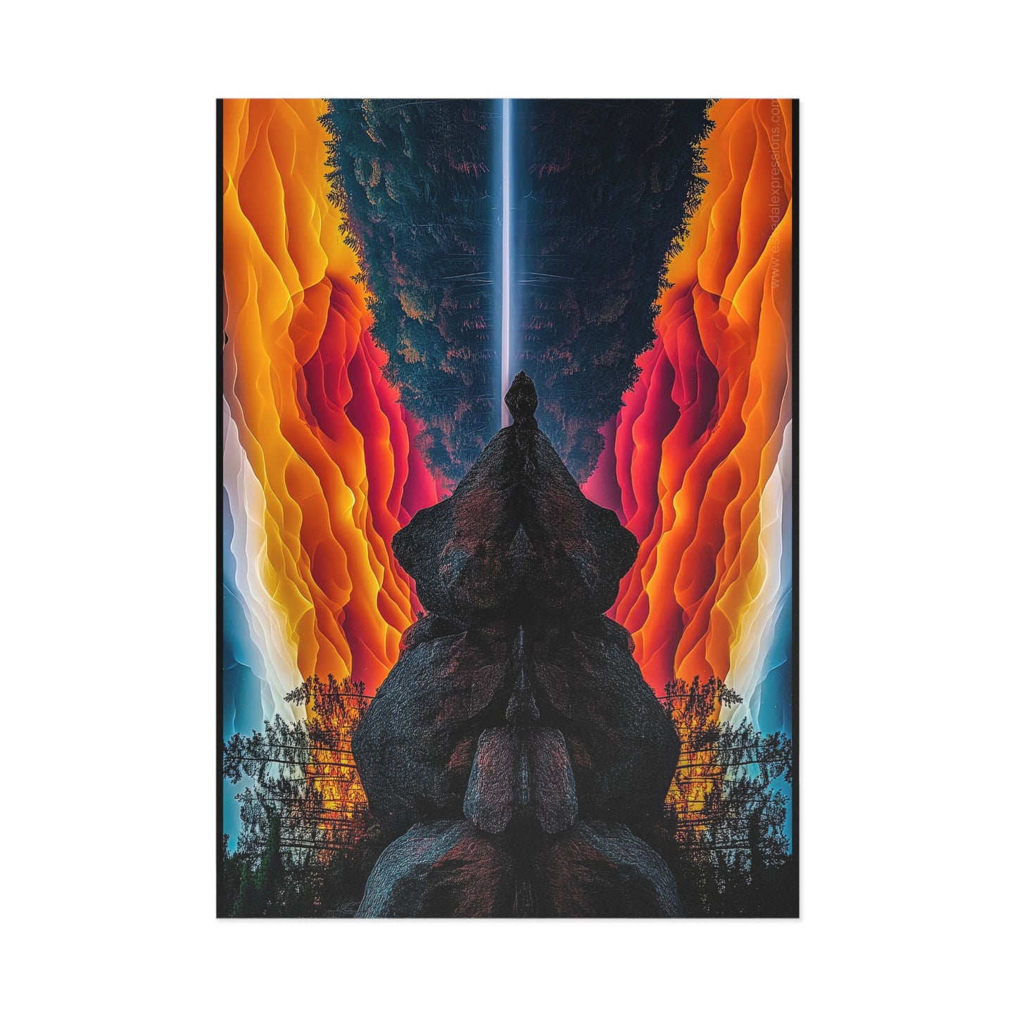 Fine Art Postcard | North Country Nature Surreal Art | Red Sky