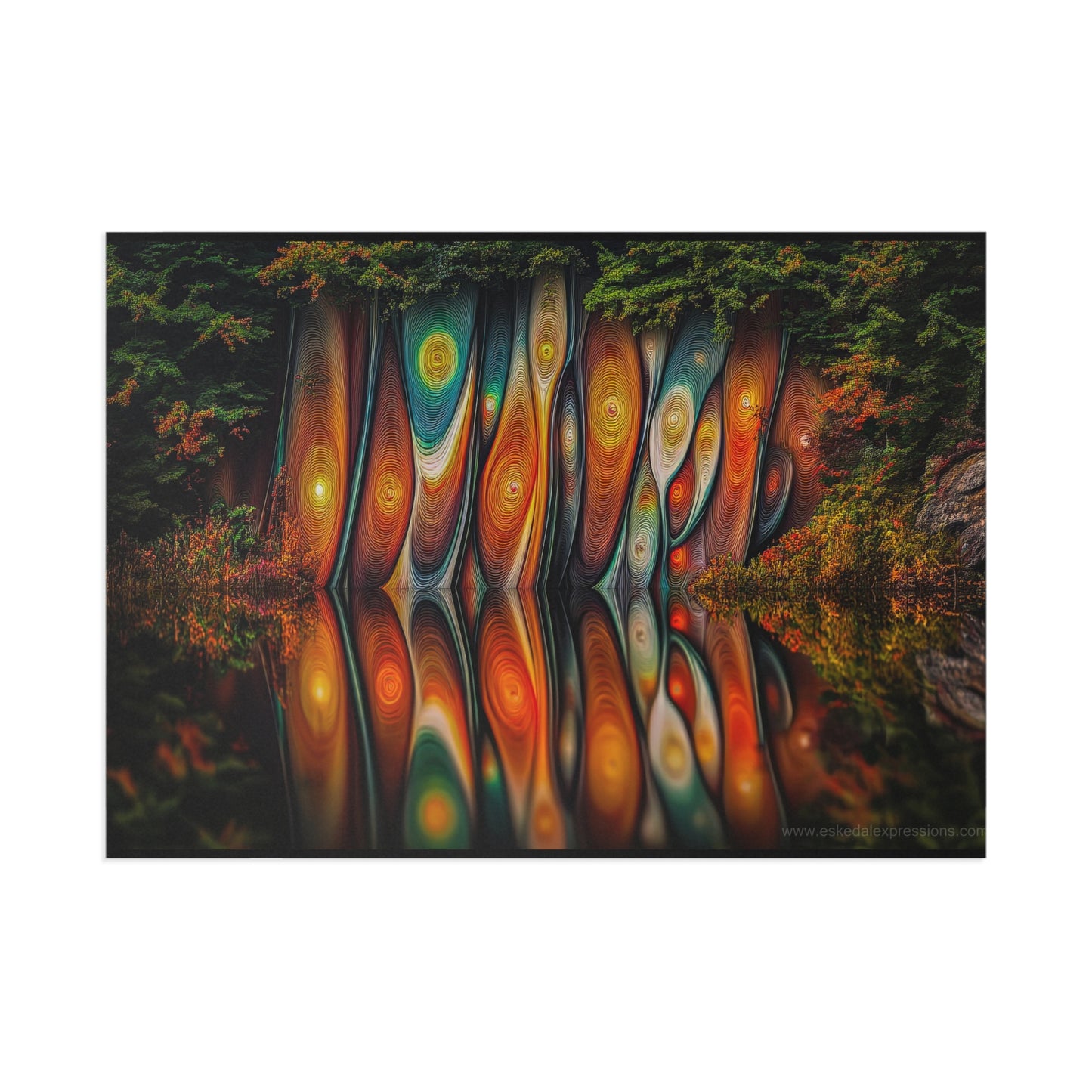 Fine Art Postcard | North Country Nature Surreal Art | Cliffside Foliage