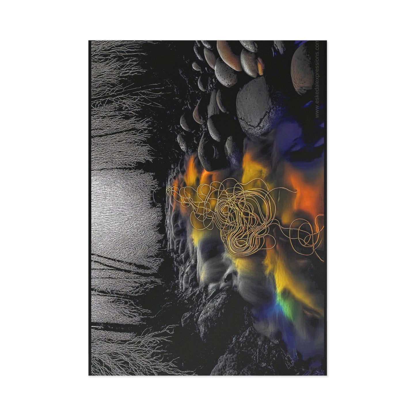Fine Art Postcard | North Country Nature Surreal Art | Wild Winter Brook