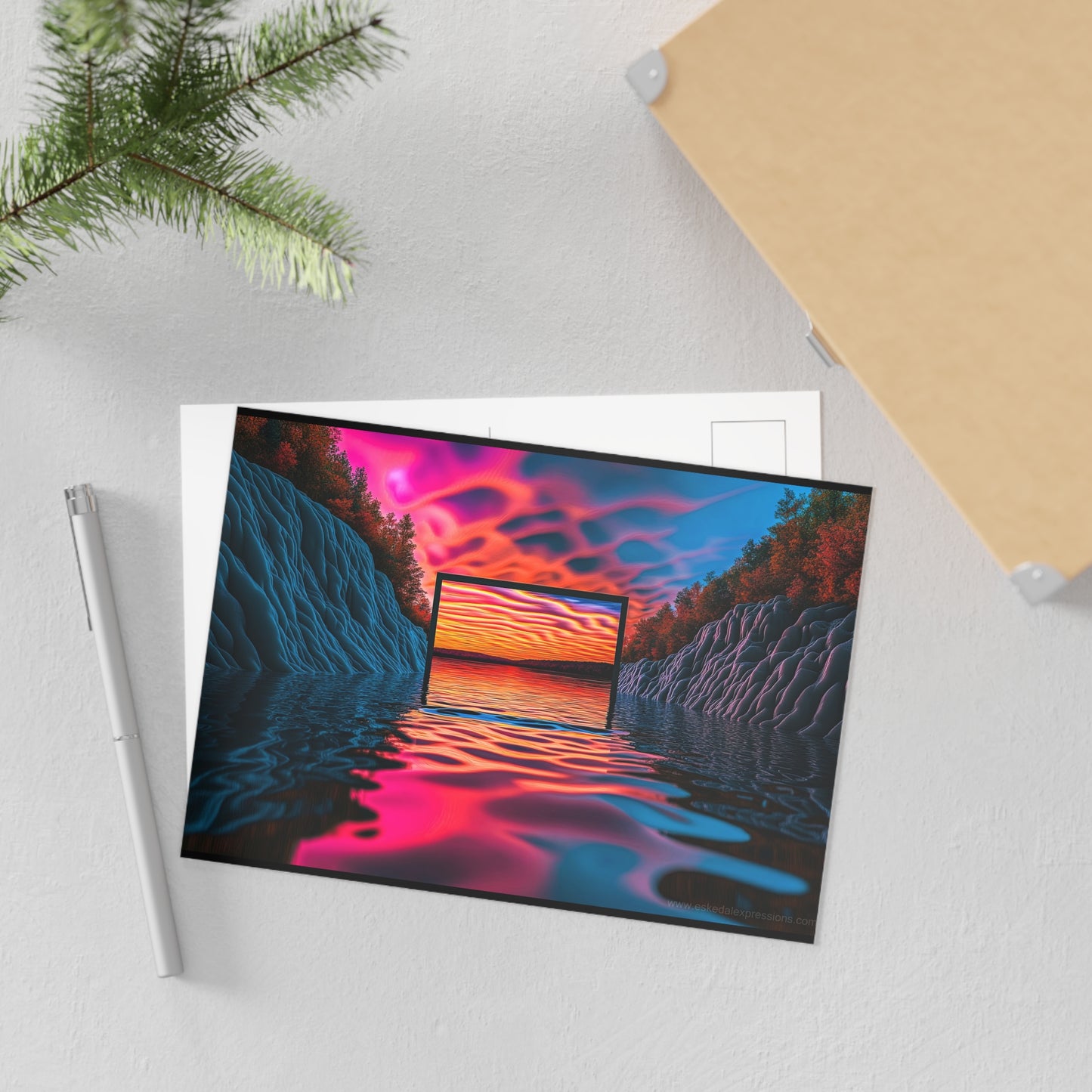 Fine Art Postcard | North Country Nature Surreal Art | Sunrise Bay