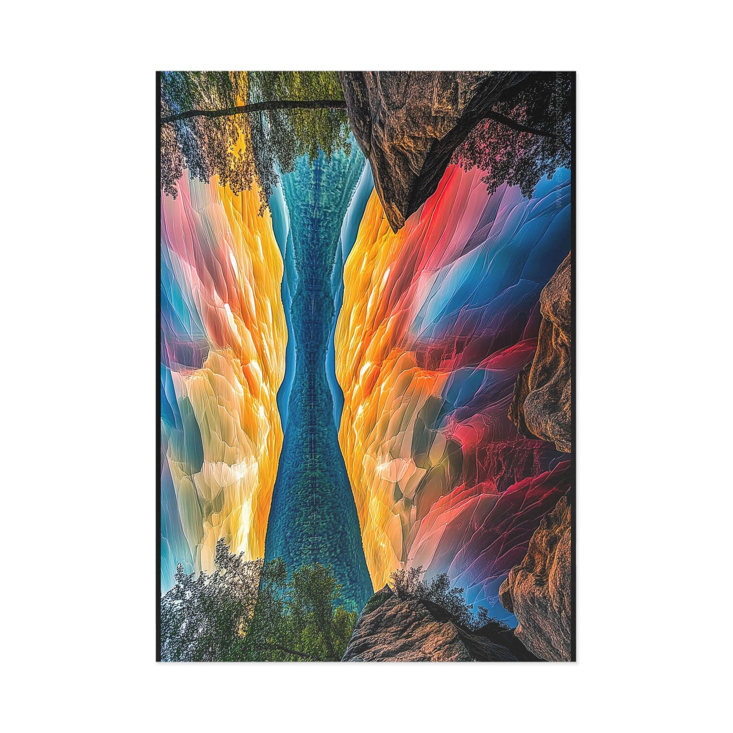 Fine Art Postcard | North Country Nature Surreal Art | Sunset Lake