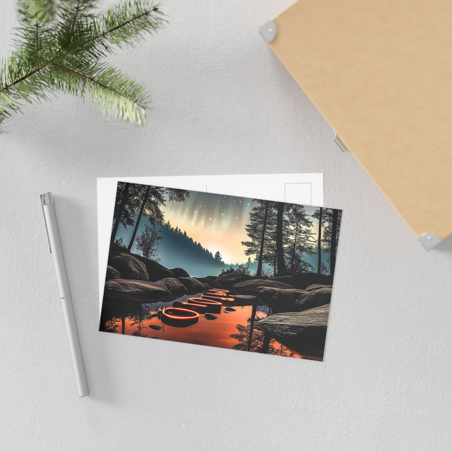 Fine Art Postcard | North Country Nature Surreal Art | Night Path