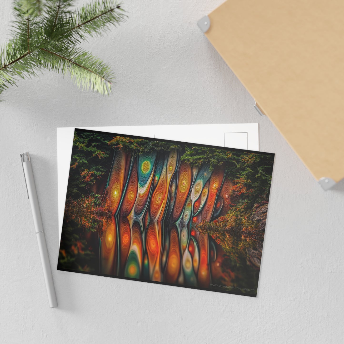 Fine Art Postcard | North Country Nature Surreal Art | Cliffside Foliage