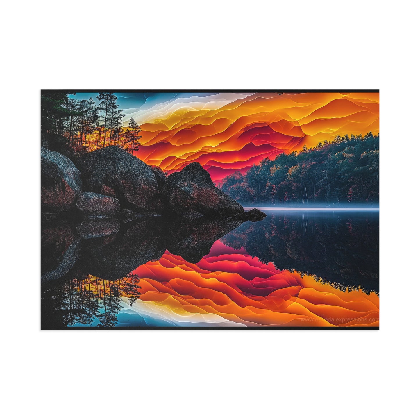 Fine Art Postcard | North Country Nature Surreal Art | Red Sky
