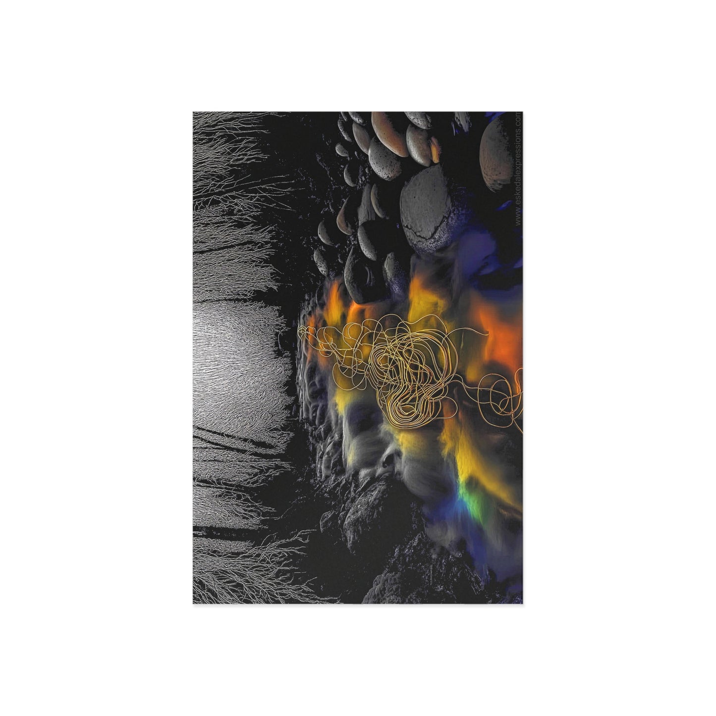 Fine Art Postcard | North Country Nature Surreal Art | Wild Winter Brook
