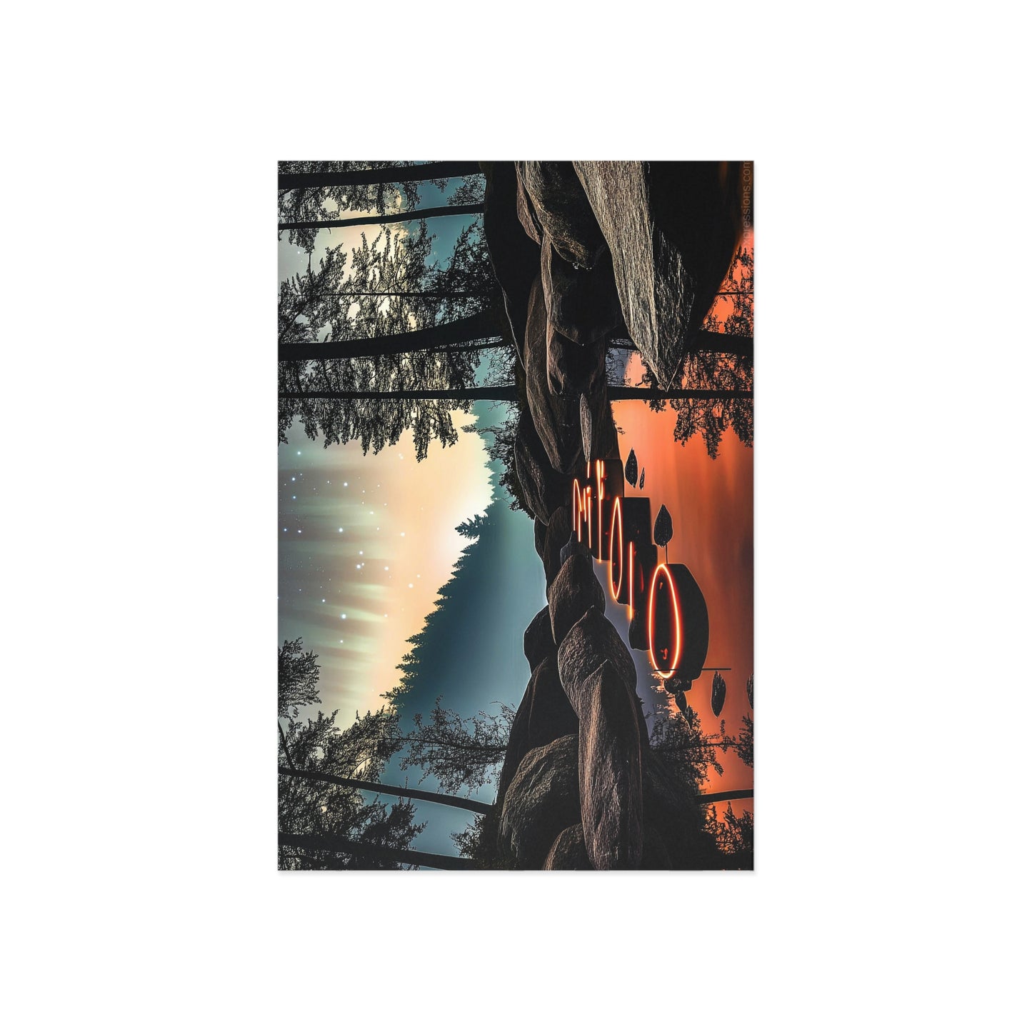 Fine Art Postcard | North Country Nature Surreal Art | Night Path