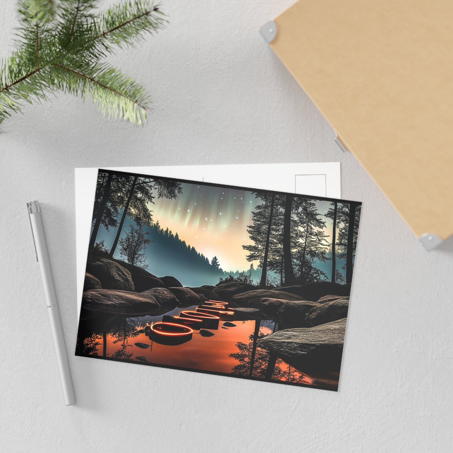 Fine Art Postcard | North Country Nature Surreal Art | Night Path