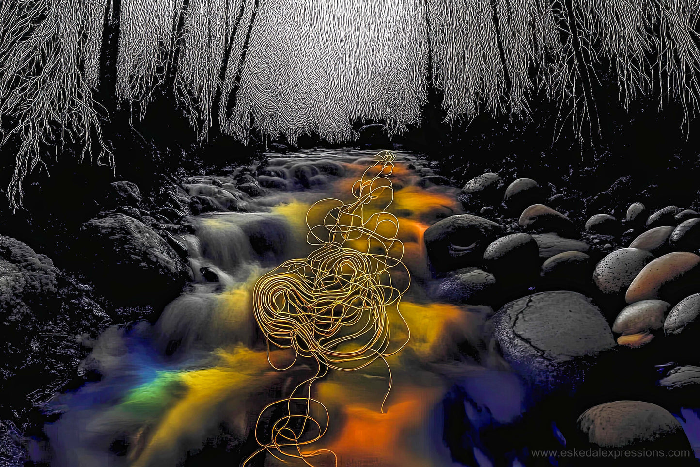 Fine Art Postcard | North Country Nature Surreal Art | Wild Winter Brook