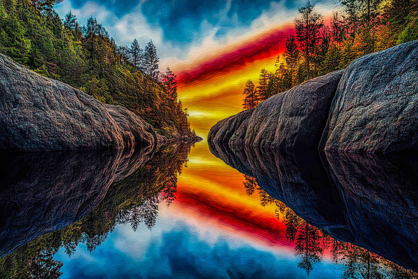 Fine Art Postcard | North Country Nature Surreal Art | Fire Bay