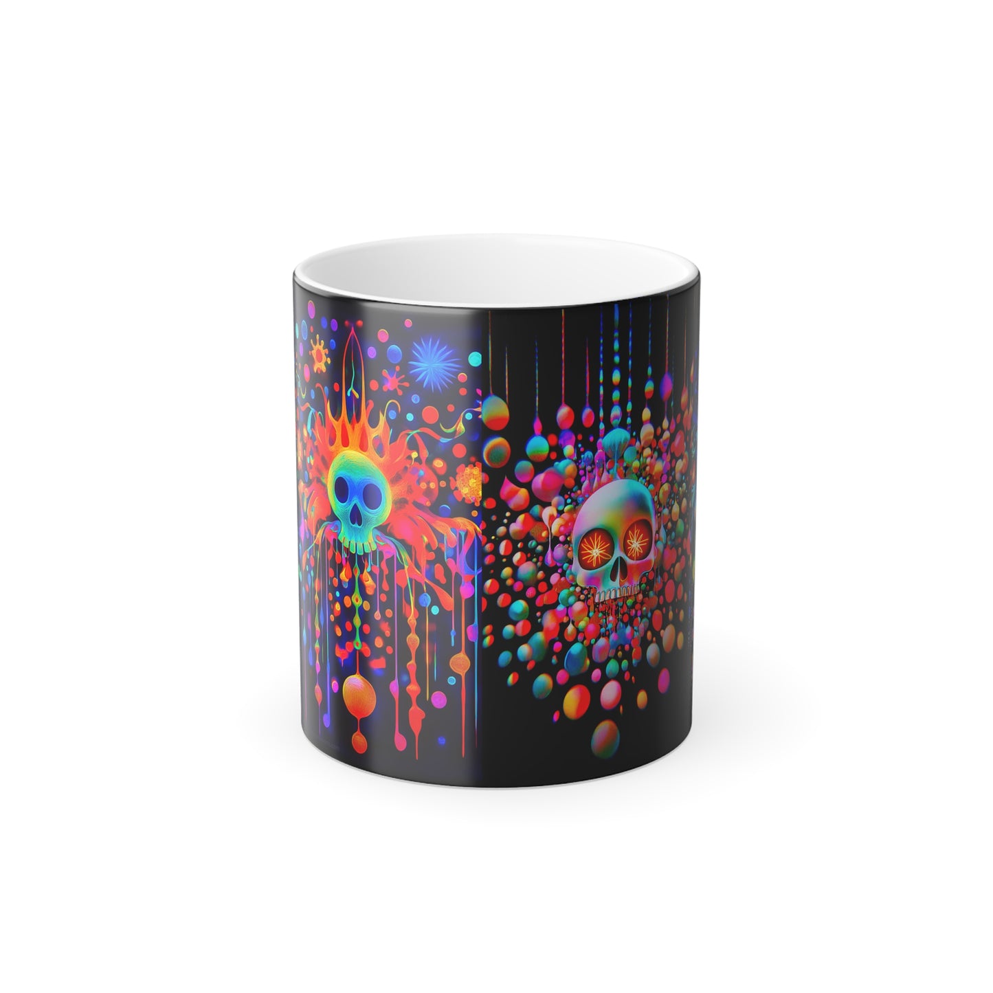 Skull design Color changing mug - reveals design when warm