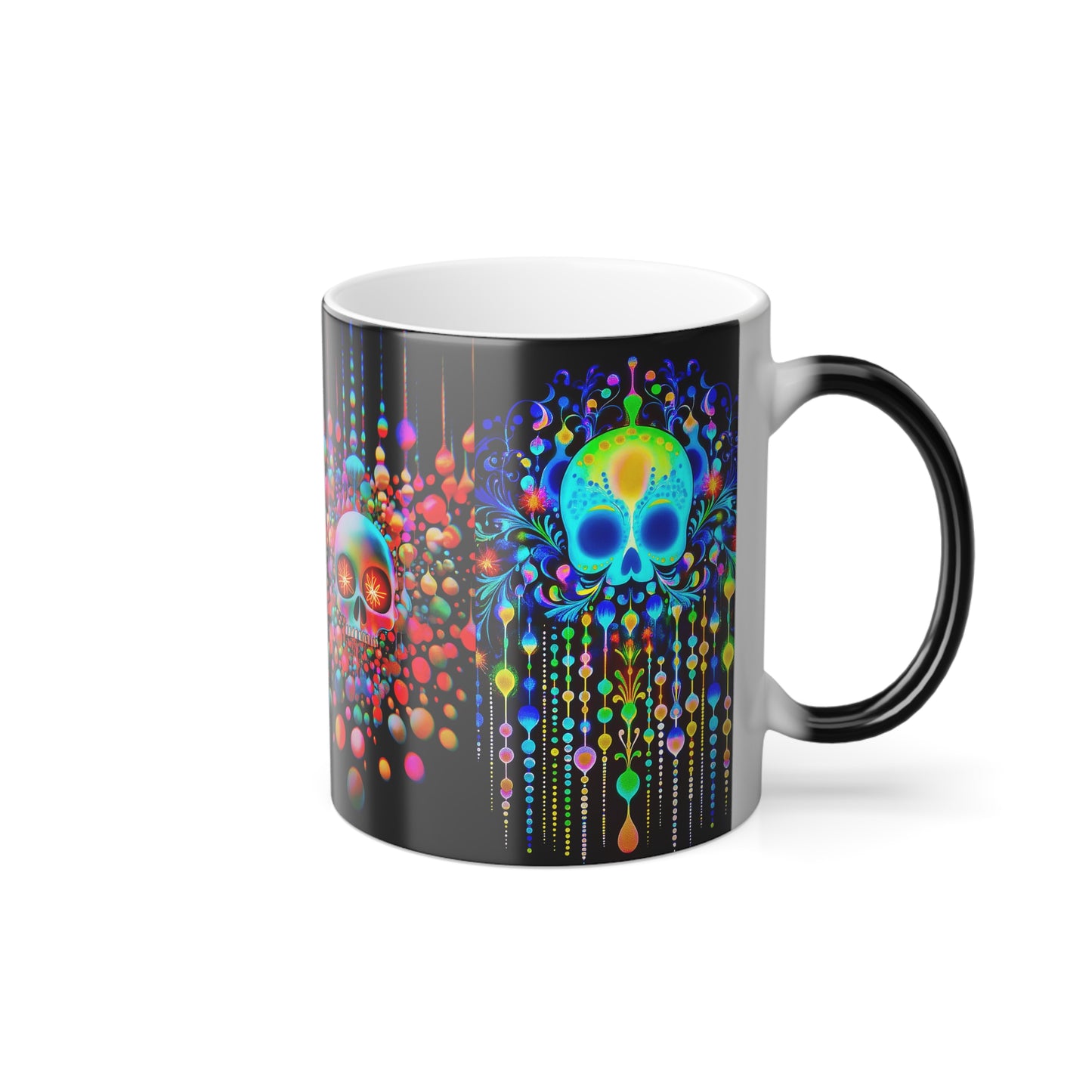 Skull design Color changing mug - reveals design when warm