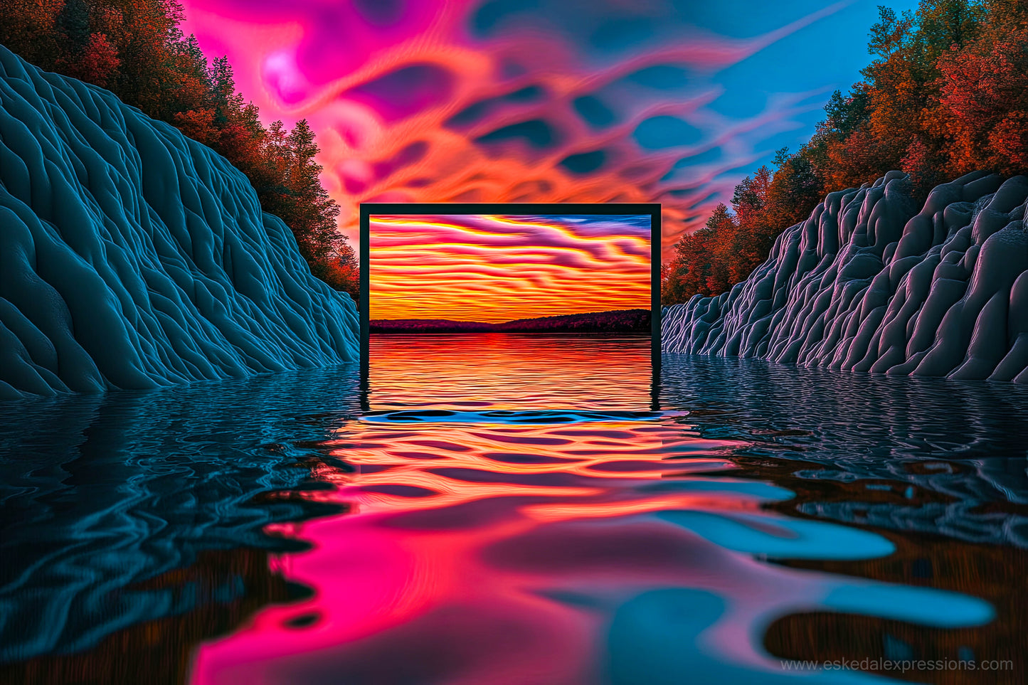Fine Art Postcard | North Country Nature Surreal Art |  Sunrise Bay